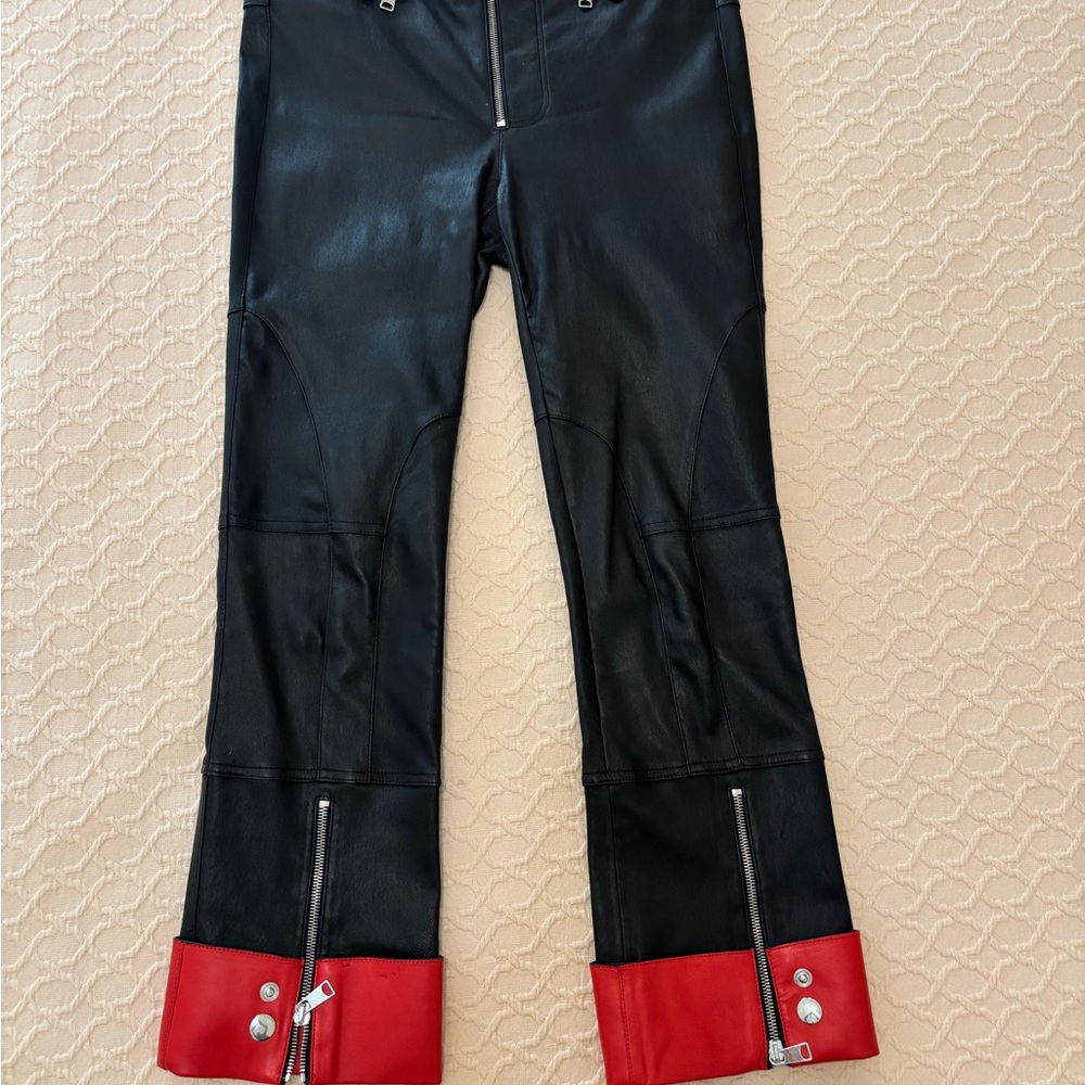 Alexander McQueen Black and Red Boot Cut Pants